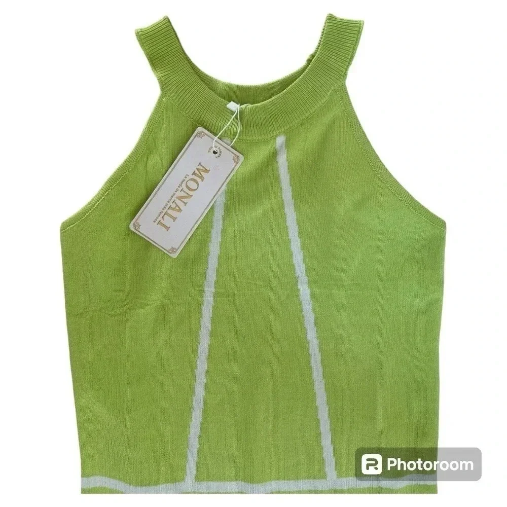 NWT Monali knit bodycon lime green dress size M/L - Picture 3 of 5